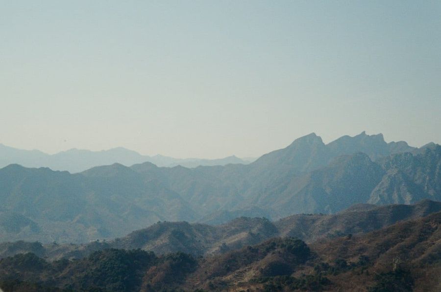 Great Wall of China at Mutianyu on a clear autumn morning