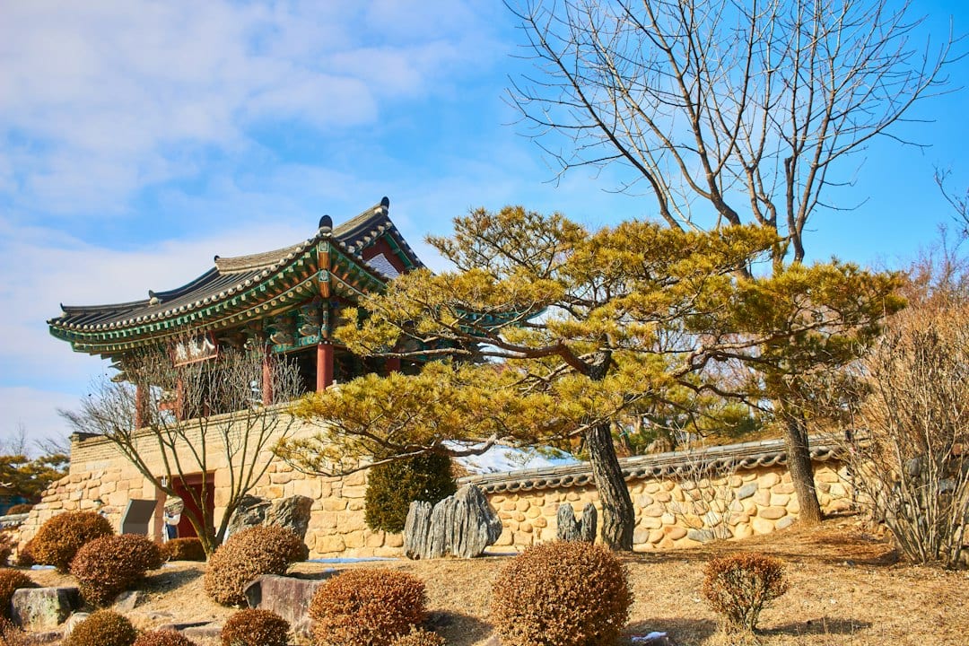 Beomeosa Temple buildings set among forested mountains in Busan