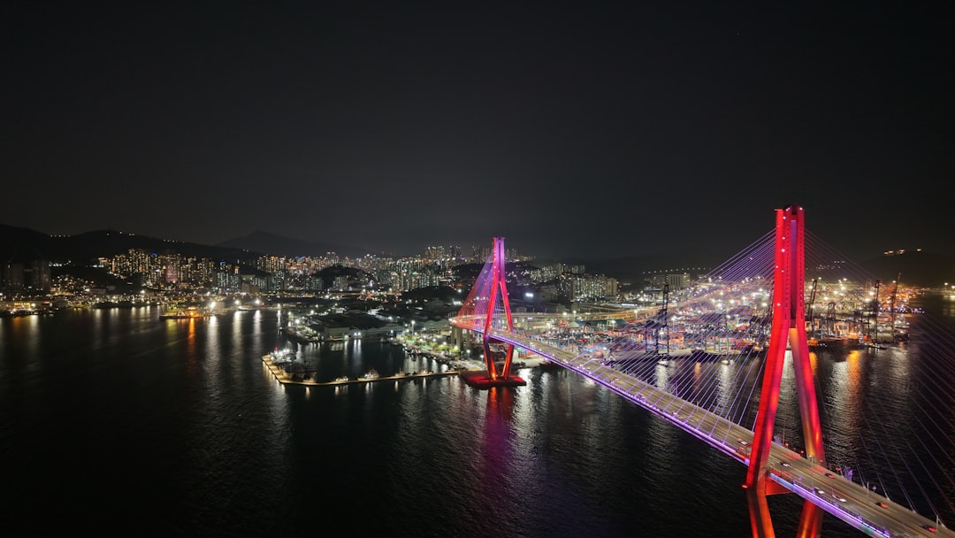 Busan harbor and cityscape