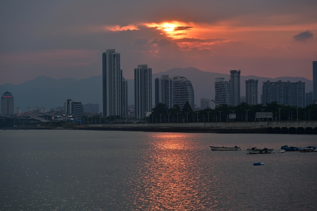 Xiamen China coastal city skyline
