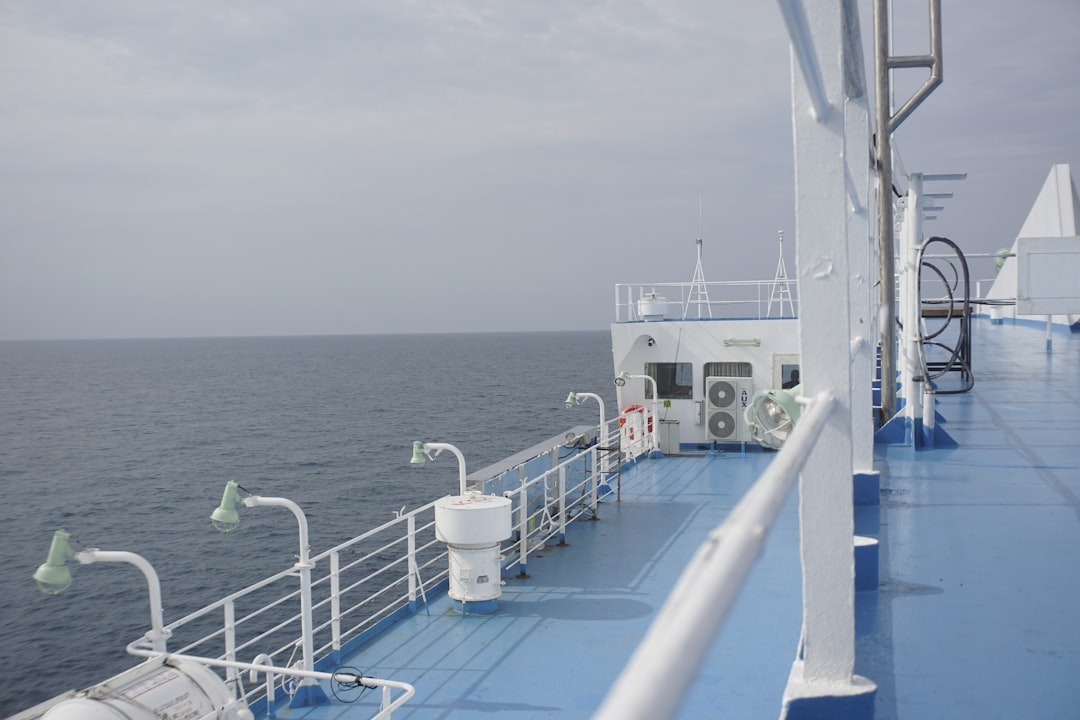 Cruise ship deck overlooking ocean