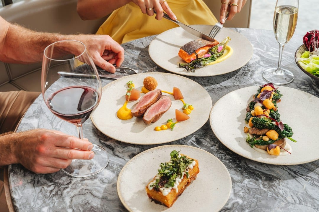 Intimate specialty restaurant setting on a cruise ship