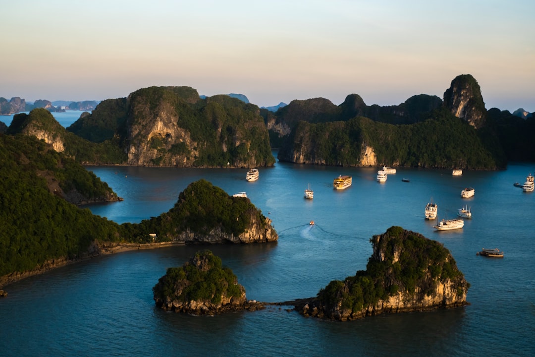 Stunning aerial view of Halong Bay