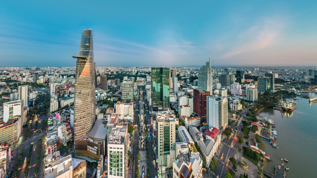 Ho Chi Minh City skyline and Saigon River