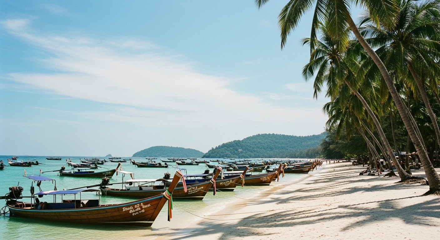 Phuket turquoise waters and white sand beach