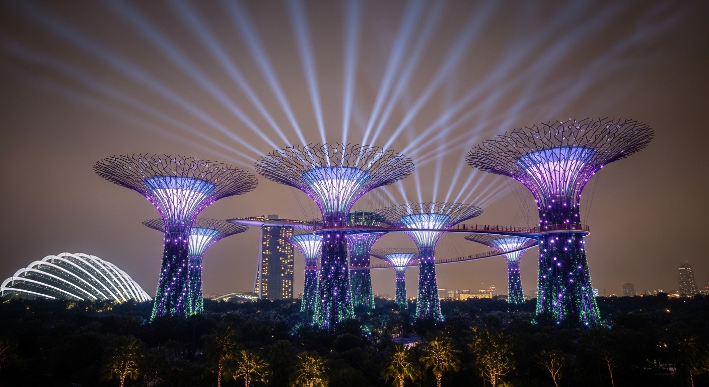 Gardens by the Bay Supertree Grove light show