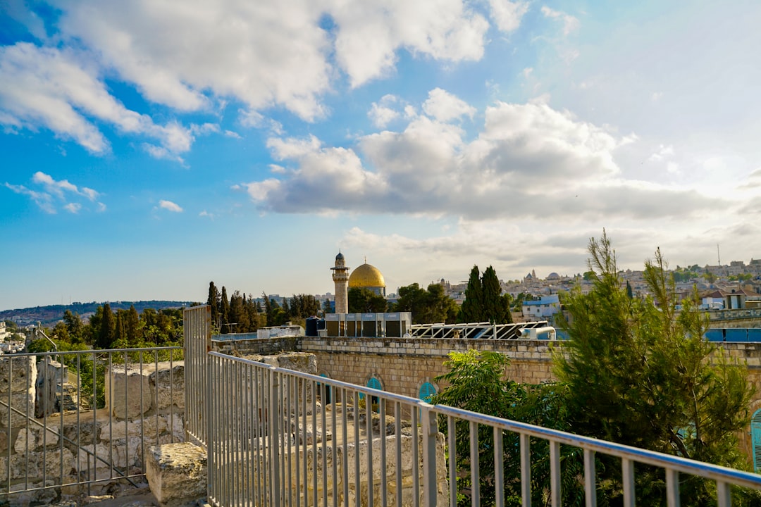 Jerusalem Old City skyline with Western Wall and Dome of the Rock at golden hour
