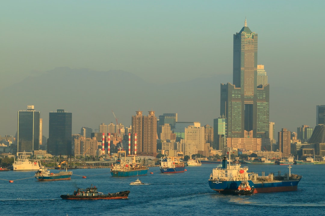 Keelung Taiwan harbor and port city view