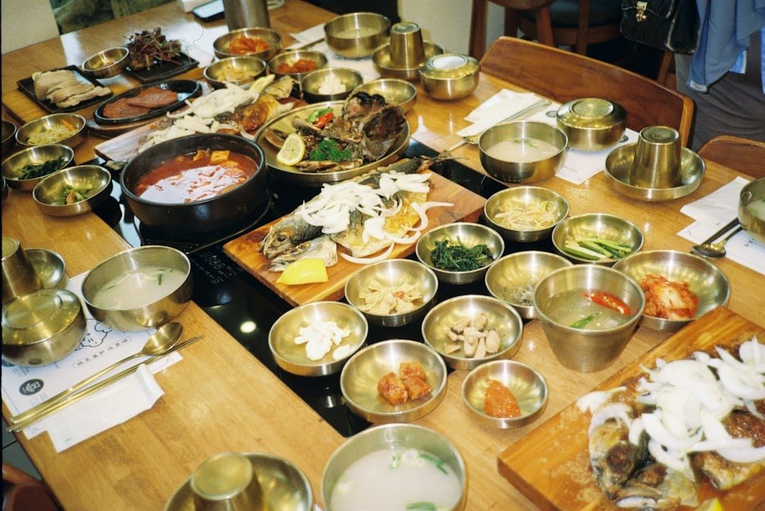 Traditional Korean temple meal set for baru gongyang practice