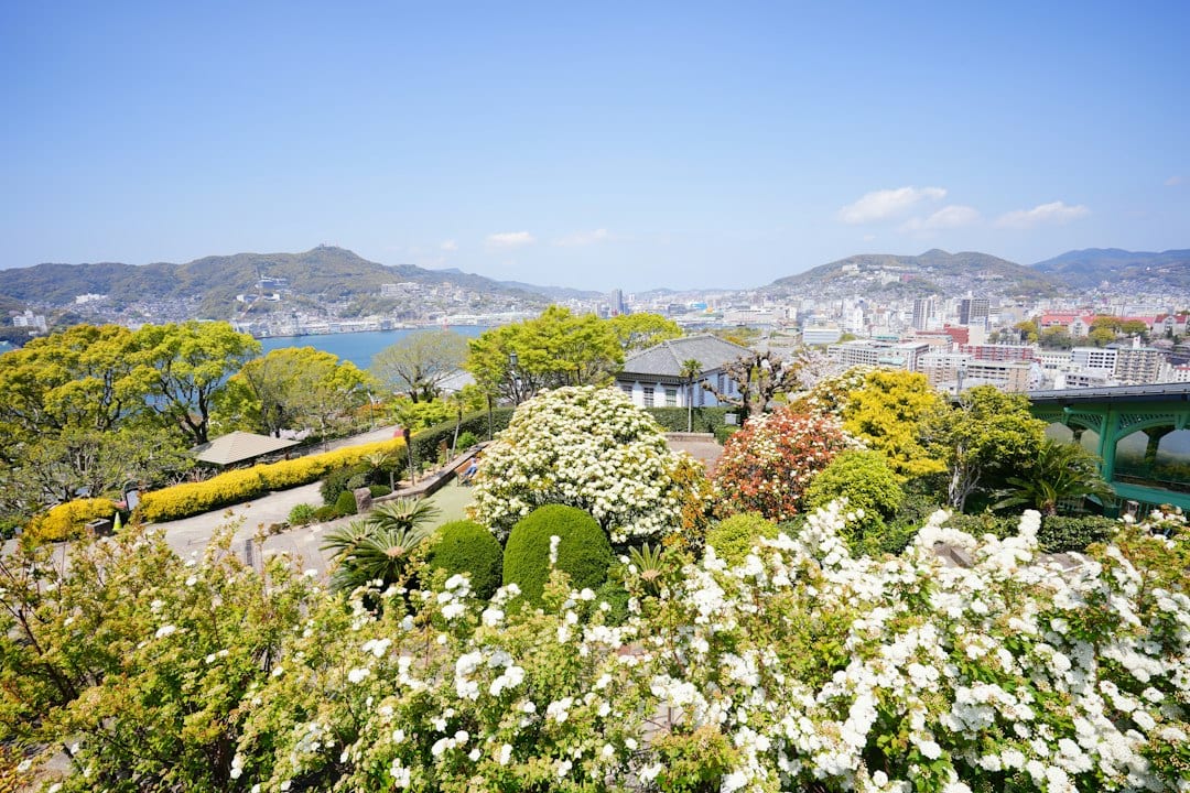 Nagasaki harbor and cityscape seen from Glover Garden