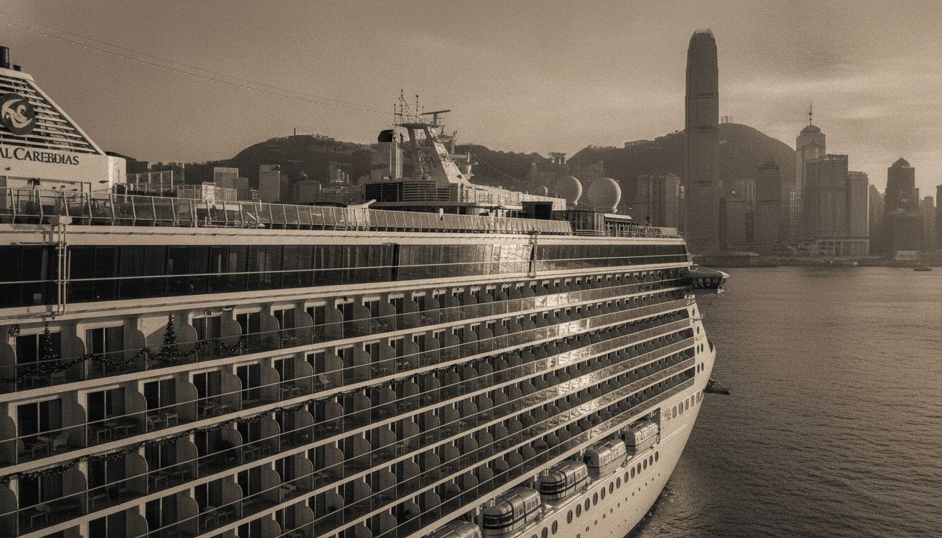 Royal Caribbean cruise ship at Hong Kong Victoria Harbour for December 2026 fly-and-cruise