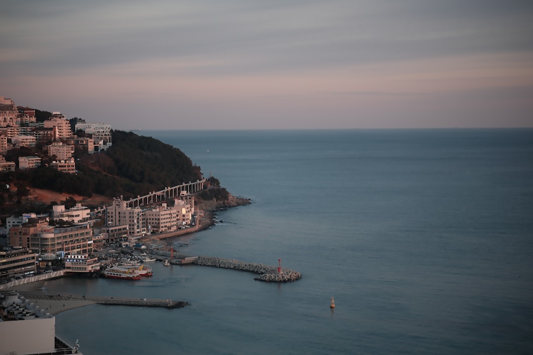 Coastal ocean view at dusk
