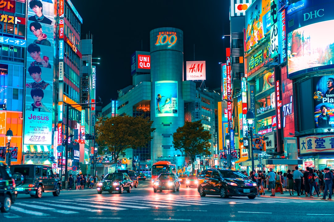 Tokyo Shibuya crossing at night