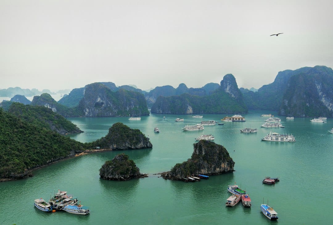Ha Long Bay limestone karsts in Vietnam